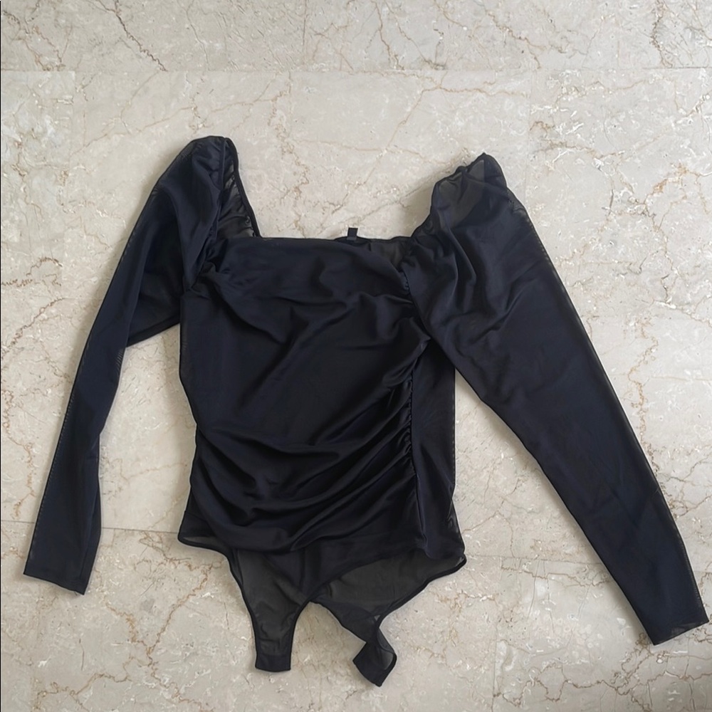 Stella Luce Black Long Sleeve Bodysuit